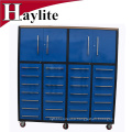 Powder coated red drawers storage cabinet with wheels